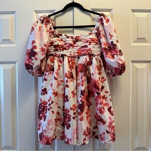 Abercrombie & Fitch Emerson Poplin Puff Sleeve Mini Dress